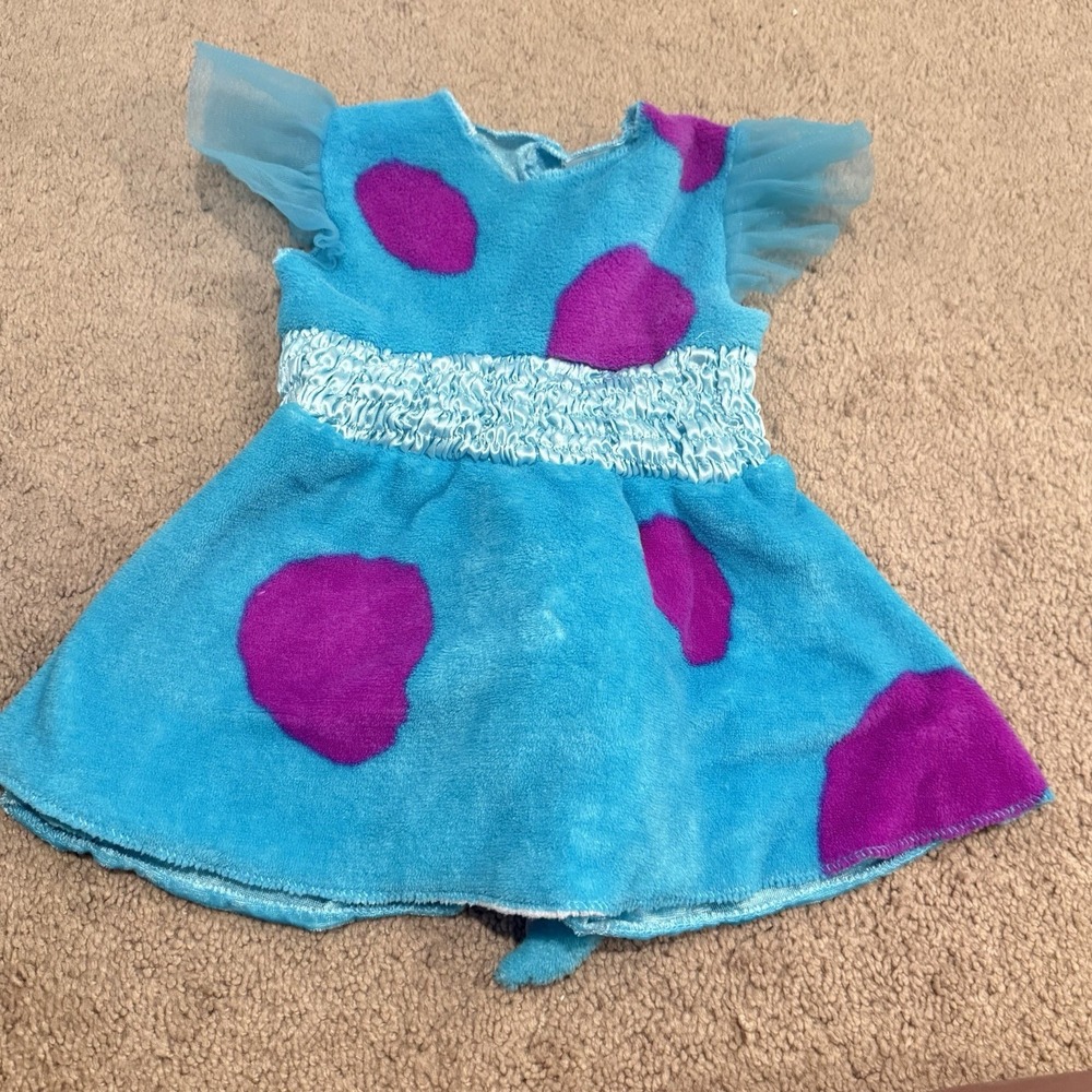 Disney Monsters Inc Sulley Costume Dress Size 3T 4T Halloween Blue Purple 66293M
